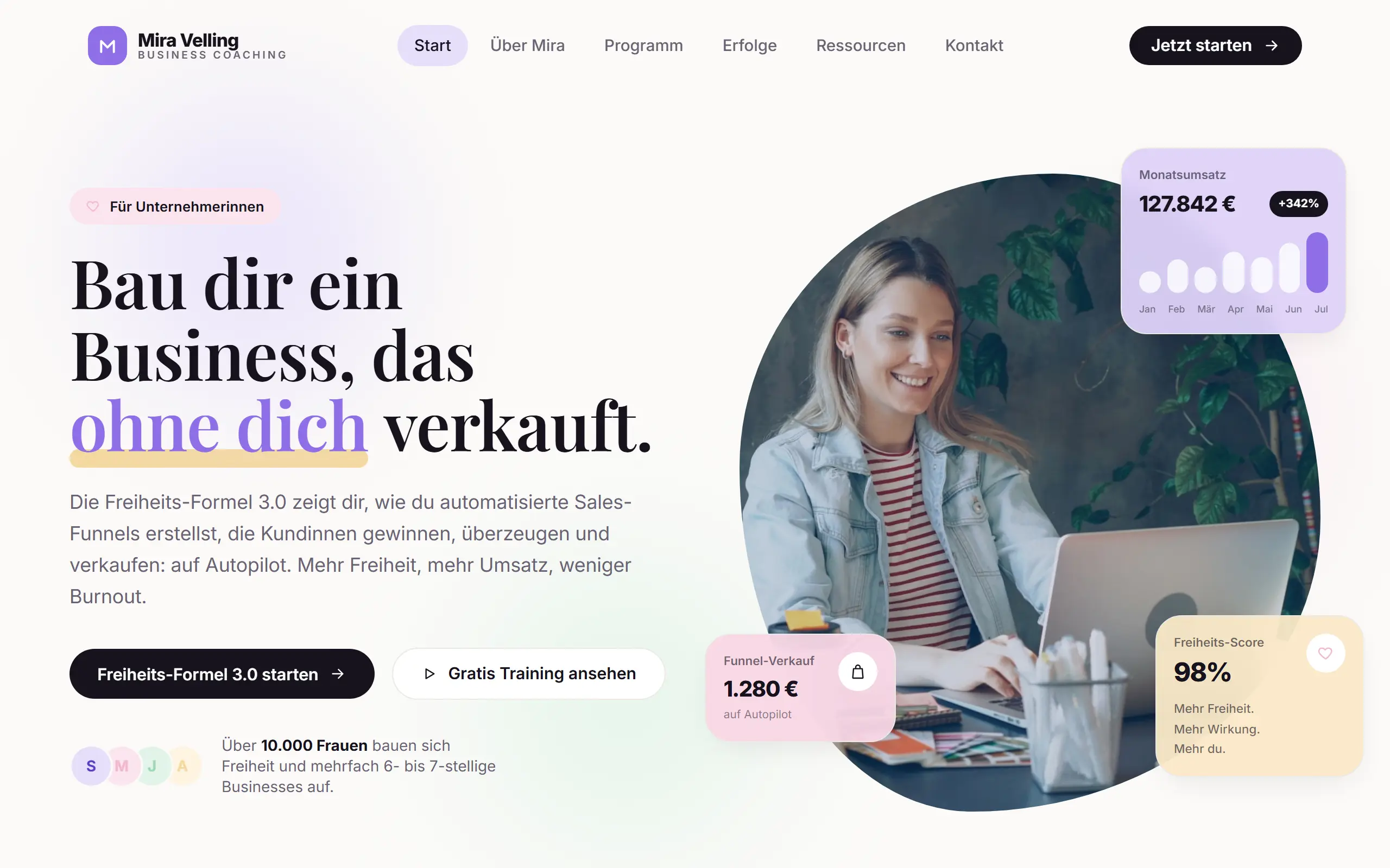 Startseite des Templates Velling für eine Coaching & Beratung