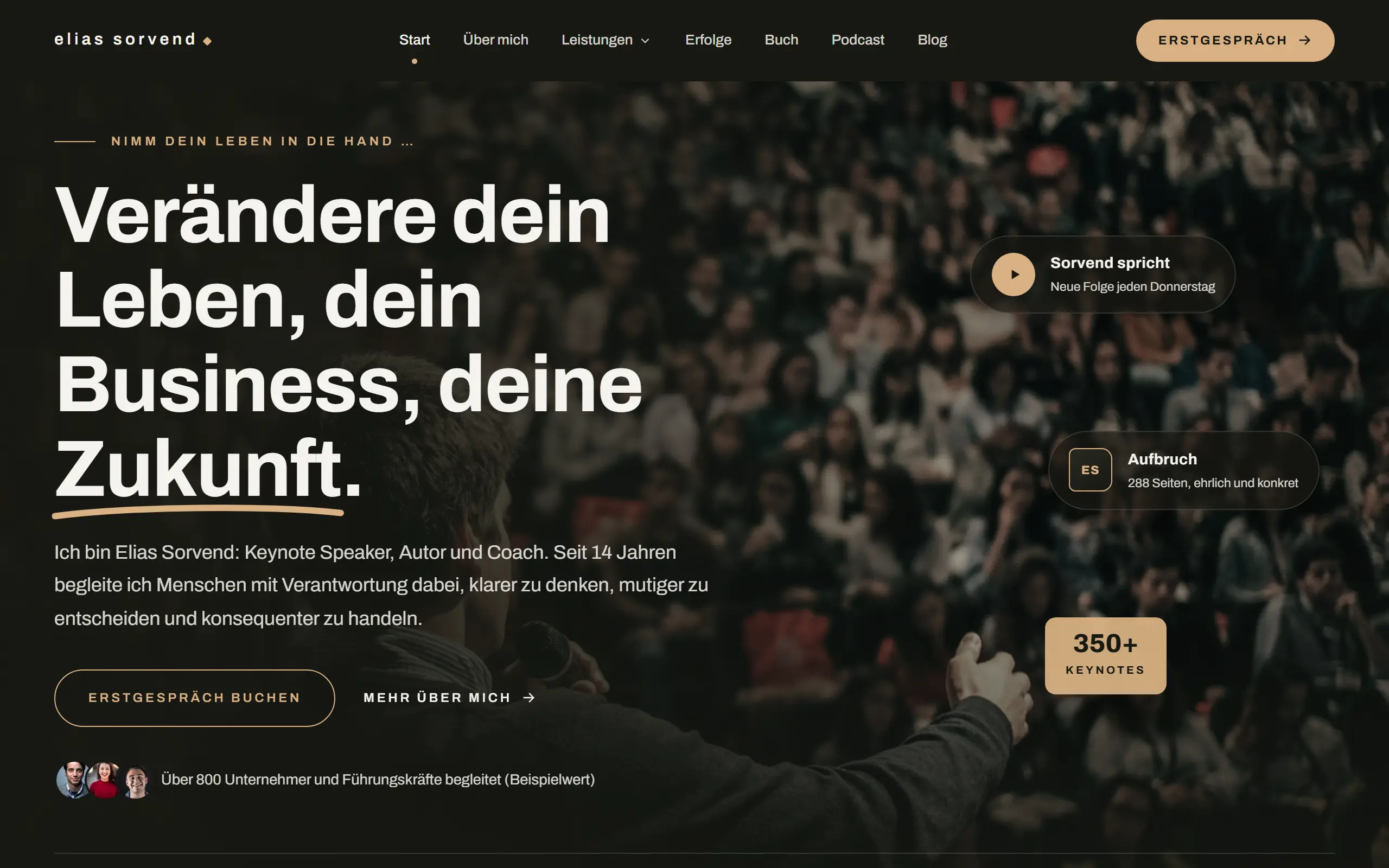 Startseite des Templates Sorvend für eine Coaching & Beratung