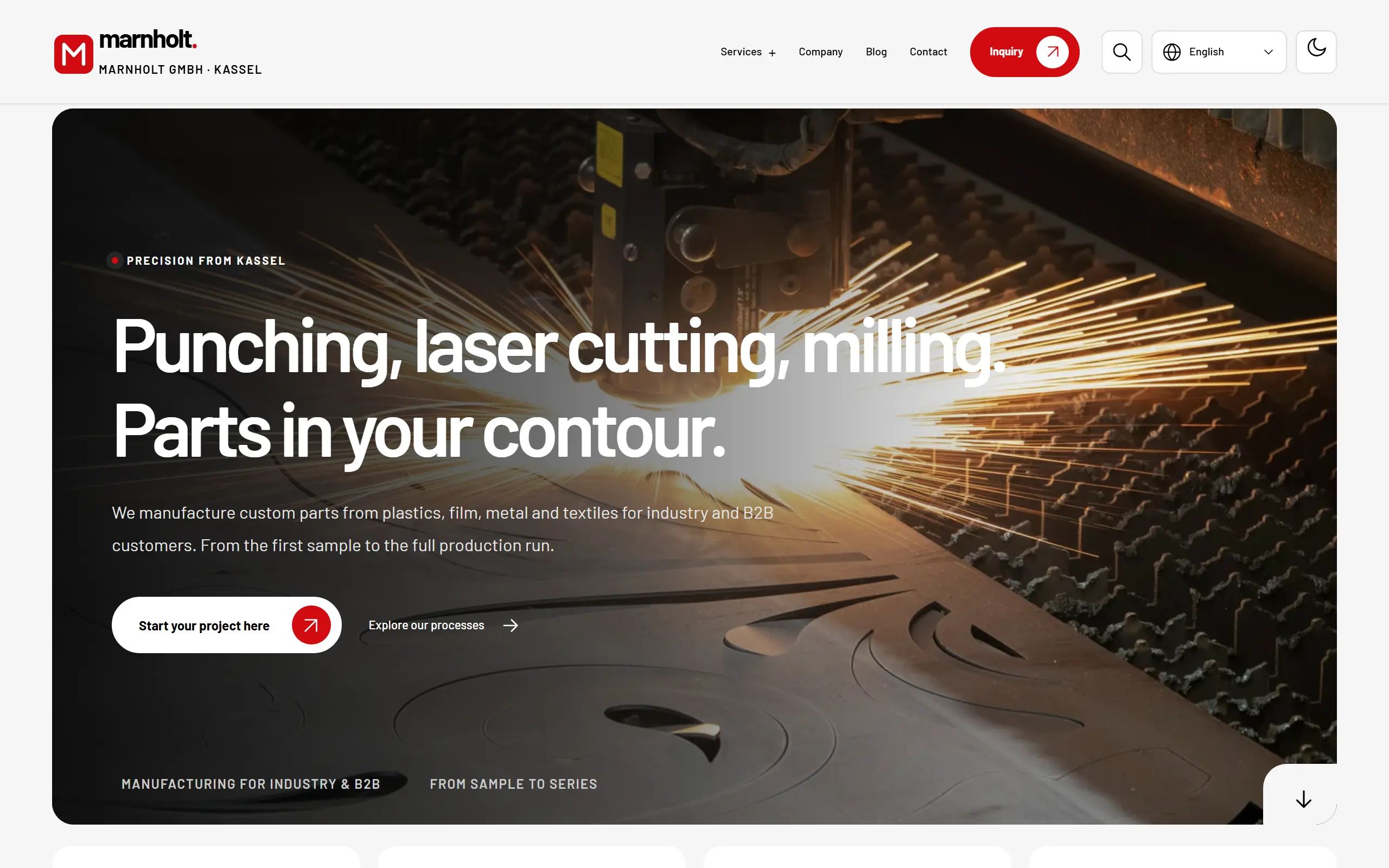 Home page of the Marnholt AI Website Template