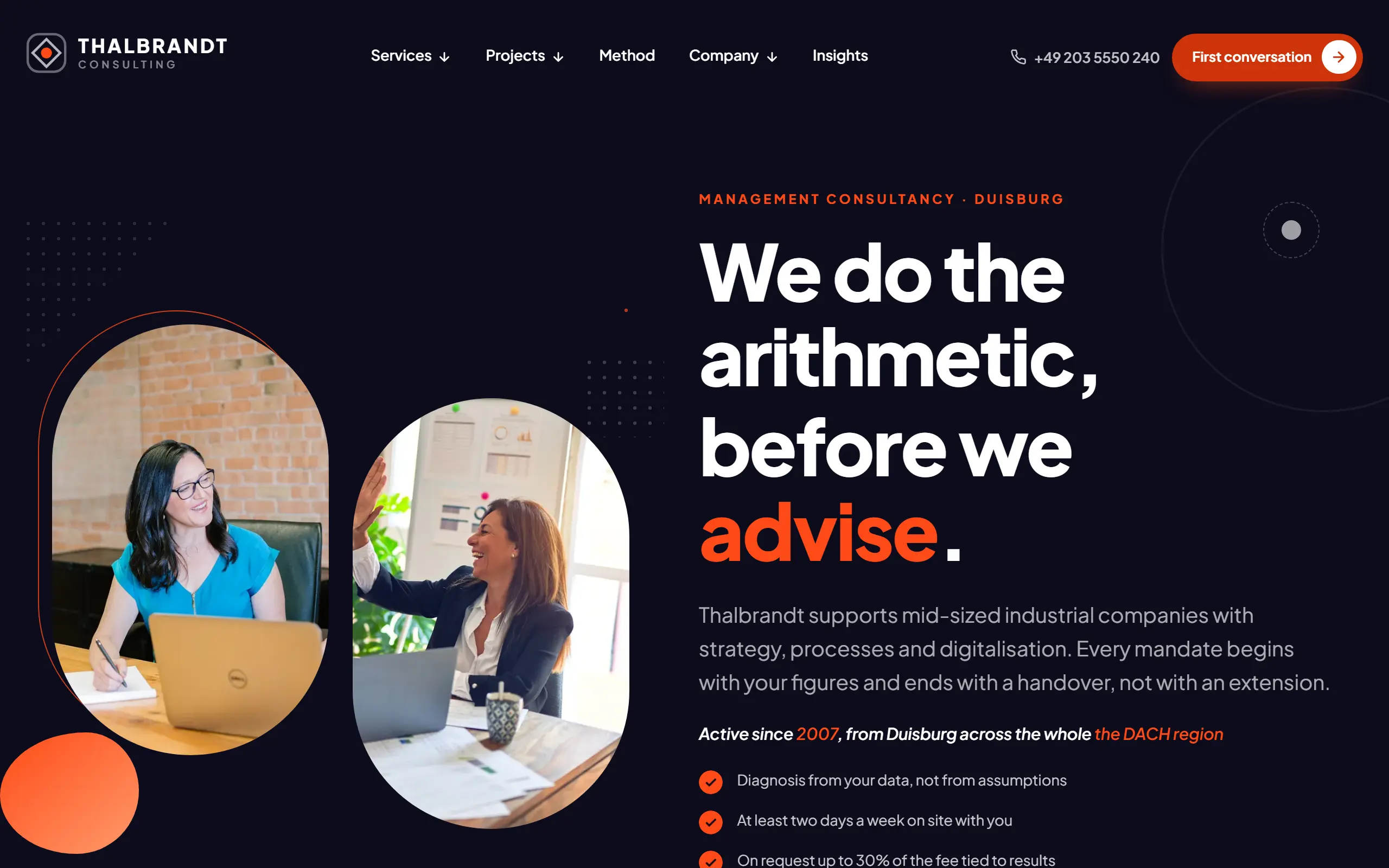 Home page of the Thalbrandt AI Website Template