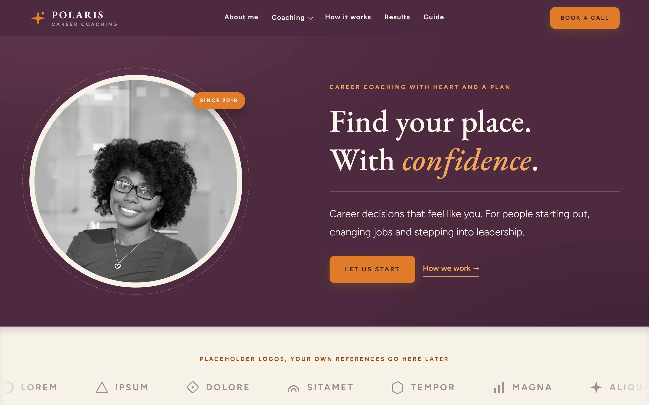 Home page of the Polaris AI Website Template