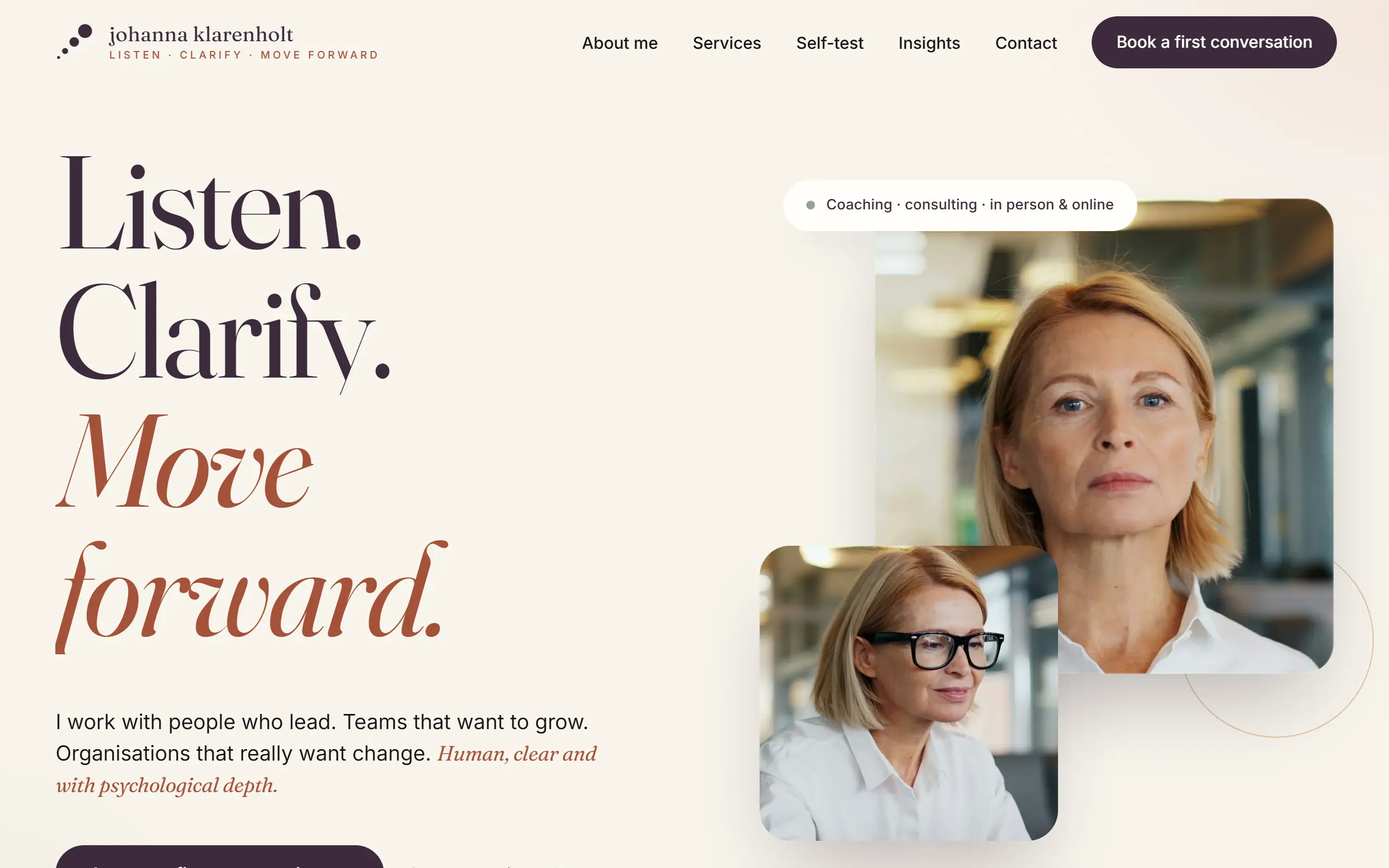 Home page of the Klarenholt AI Website Template