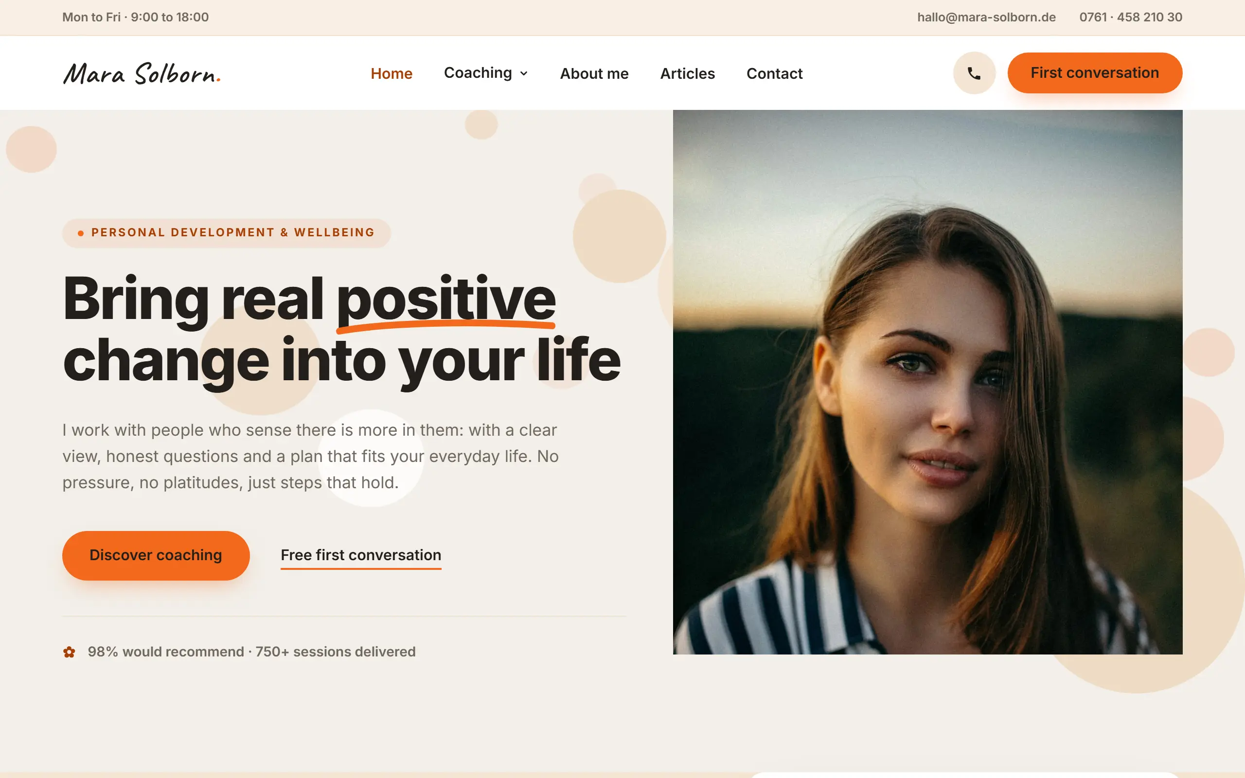 Home page of the Solborn AI Website Template