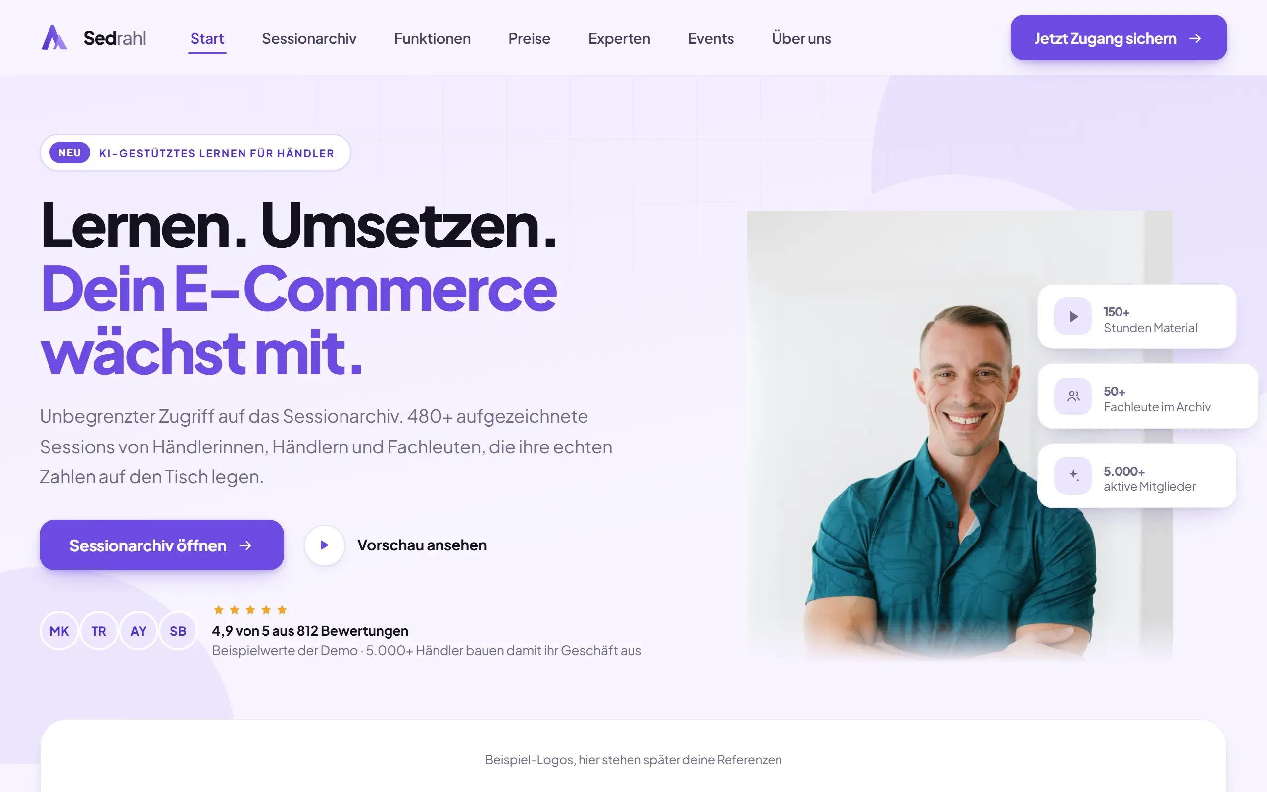 Startseite des Templates Sedrahl für eine Coaching & Beratung