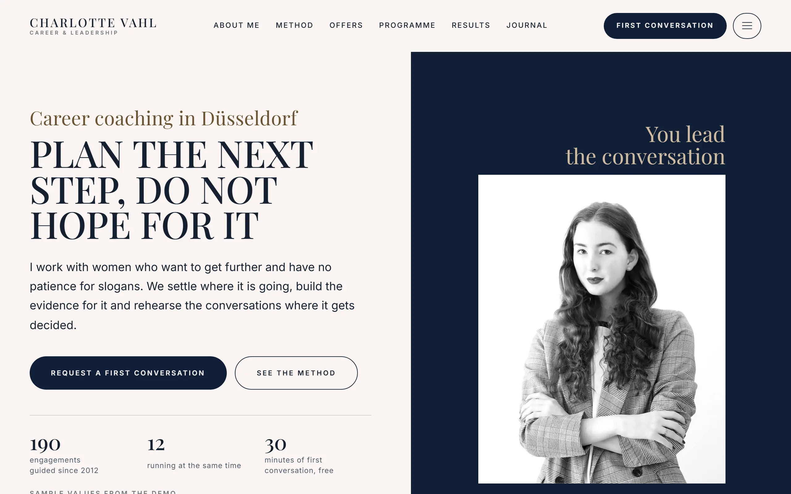 Home page of the Klarstand AI Website Template