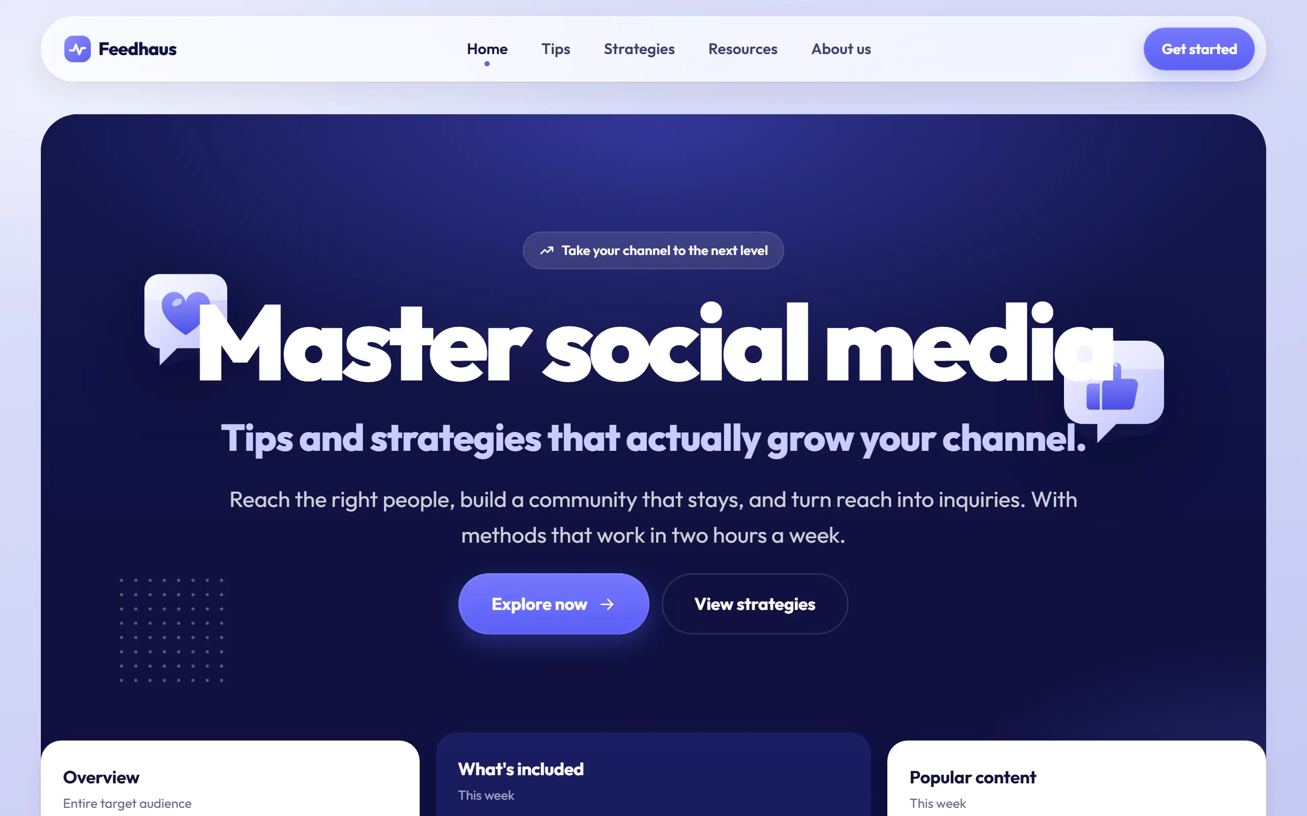 Home page of the Feedhaus AI Website Template