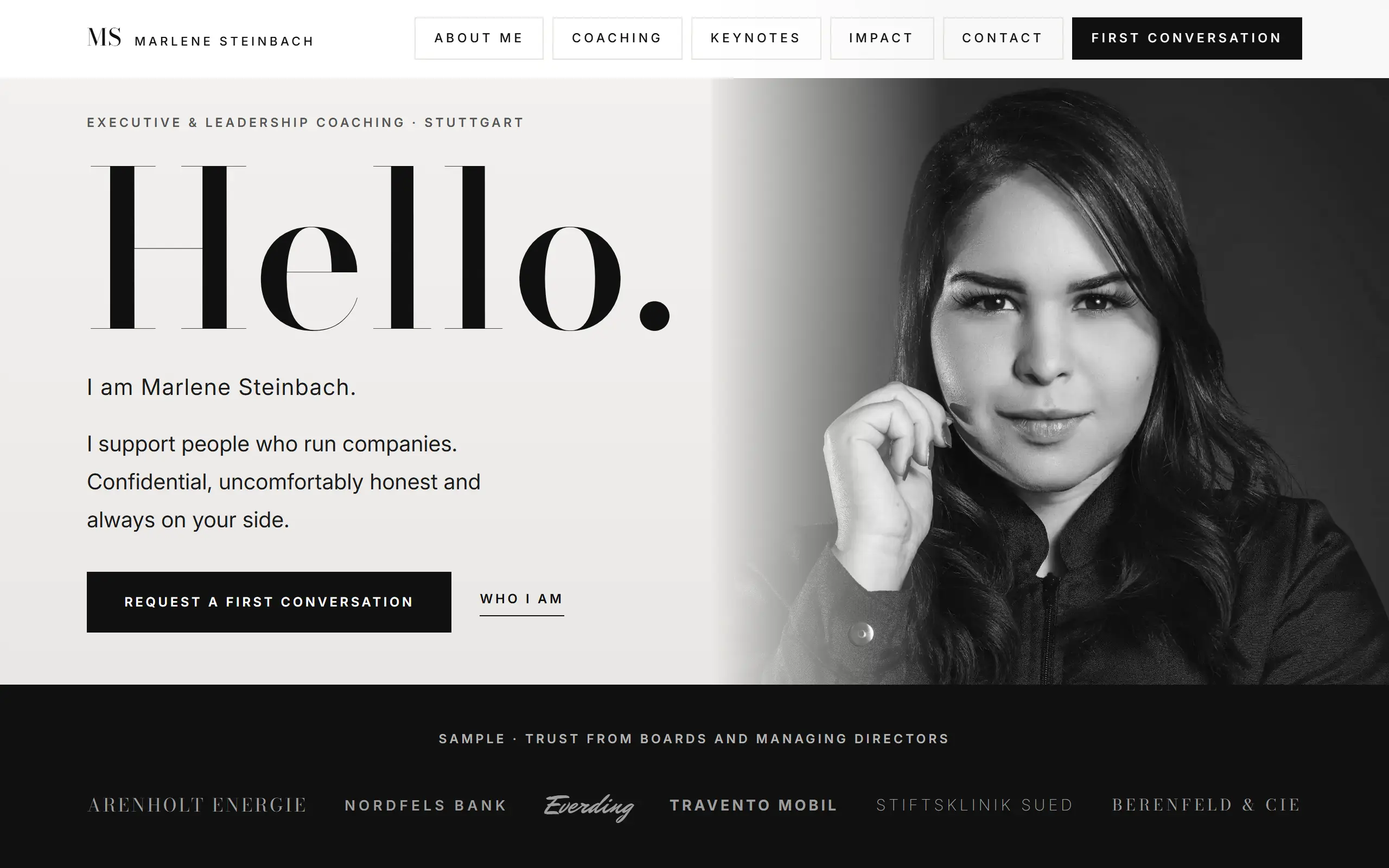 Home page of the Steinbach AI Website Template