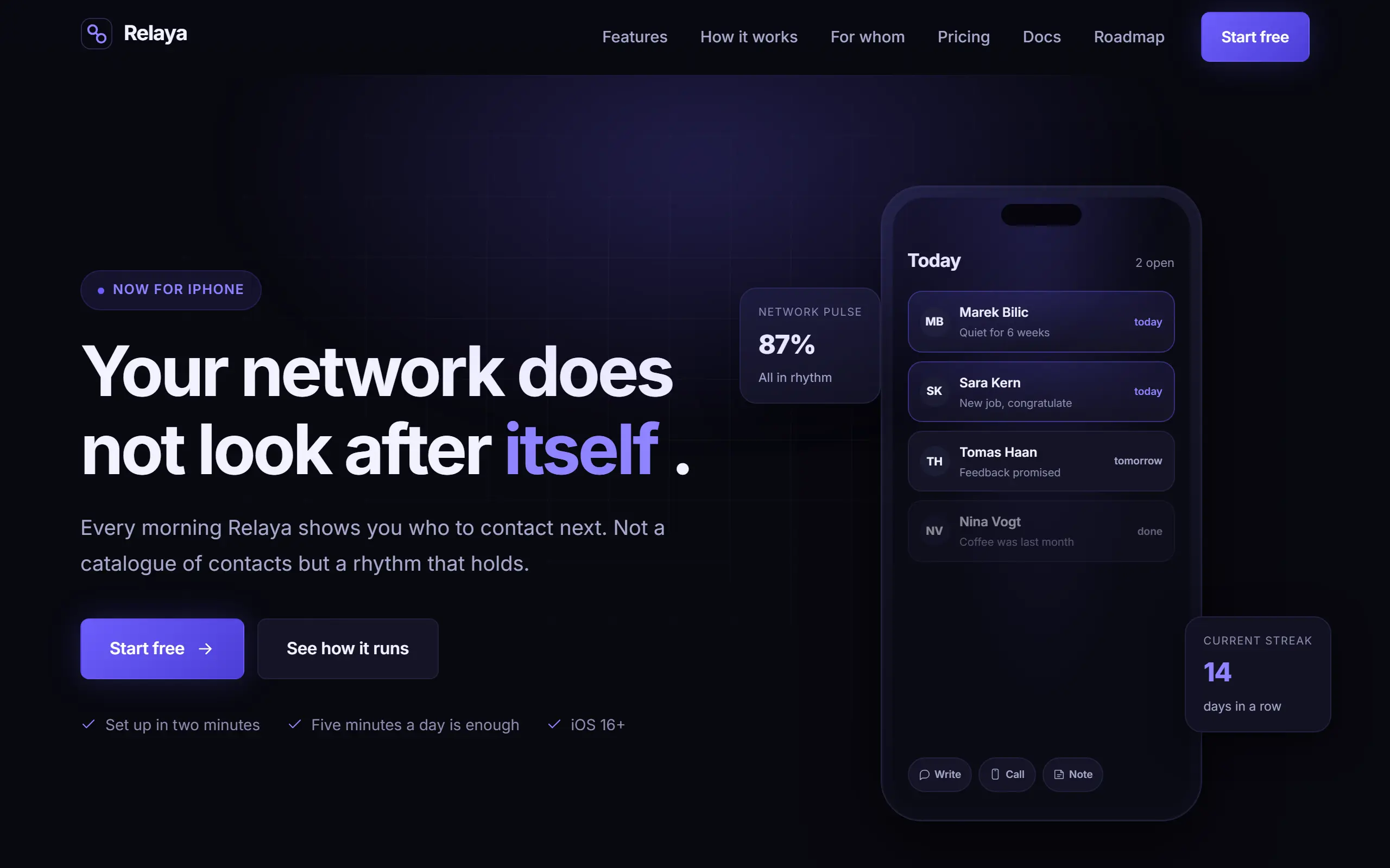 Home page of the Relaya AI Website Template