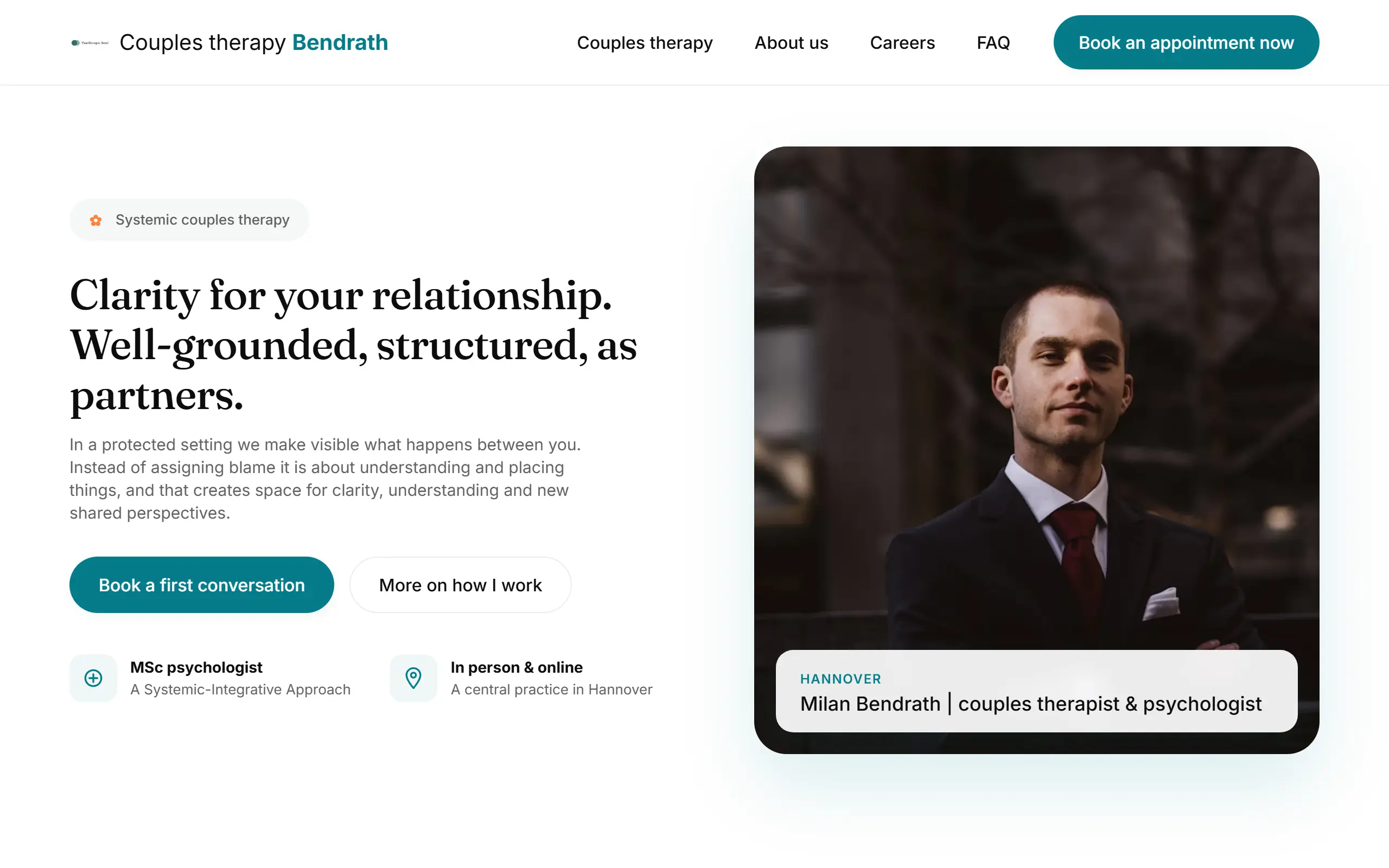 Home page of the Bendrath AI Website Template