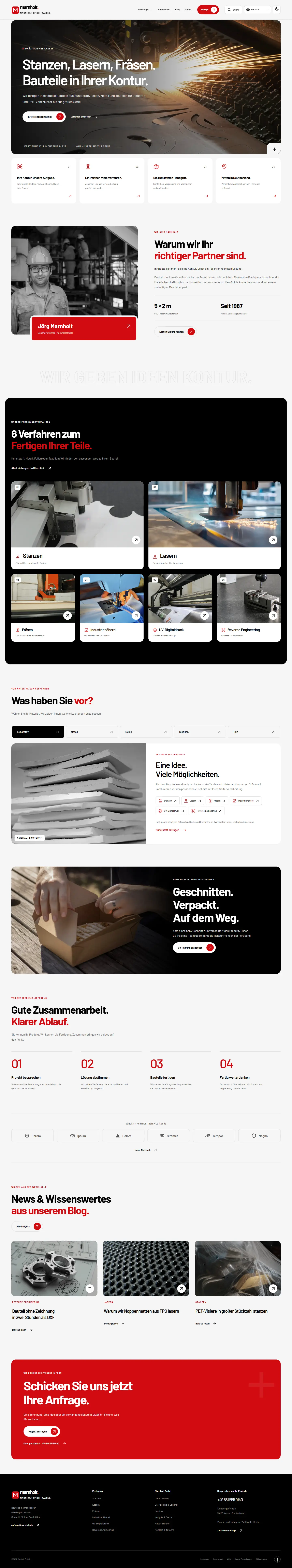 Startseite des Templates Marnholt für eine Agentur & Dienstleistung