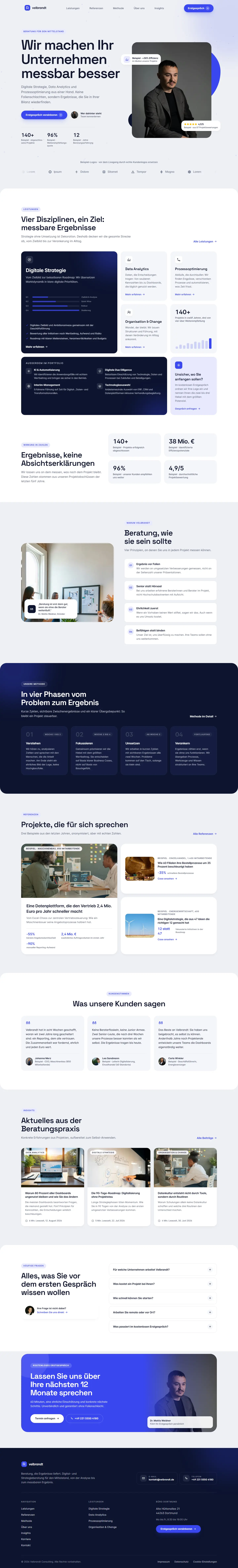 Startseite des Templates Velbrandt für eine Coaching & Beratung