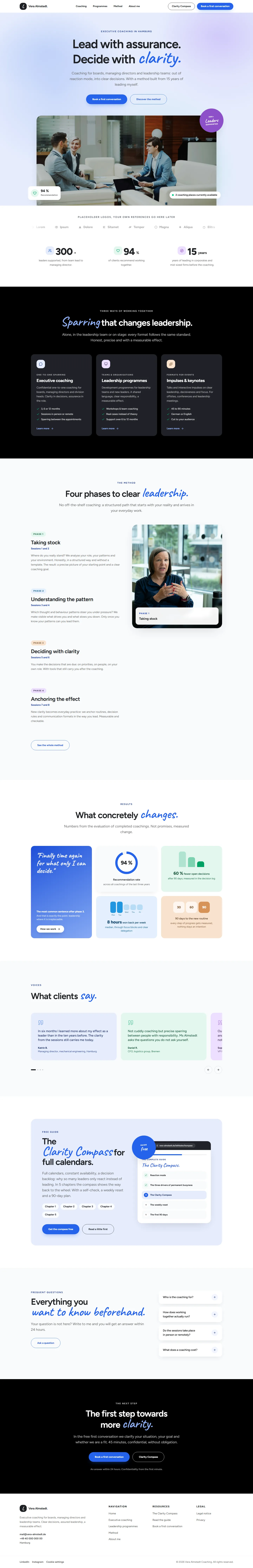 Full homepage of the Almstedt template