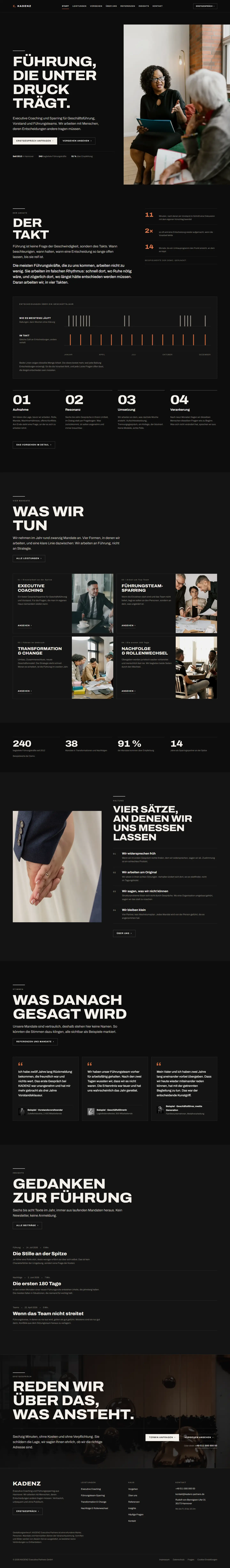Startseite des Templates Kadenz für eine Coaching & Beratung
