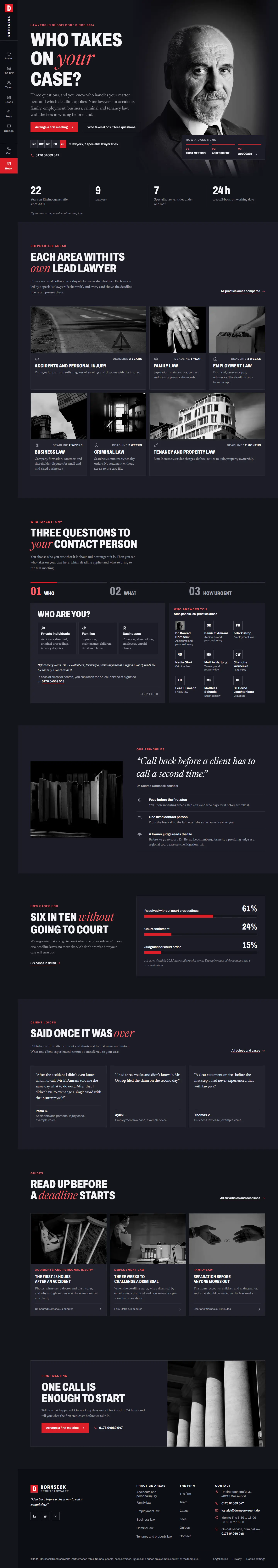Full homepage of the Dornseck template