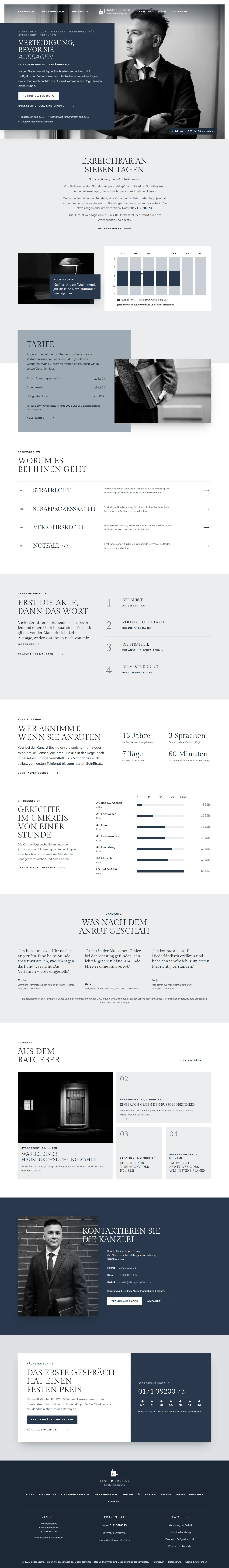 Startseite des Templates Ebsing für Strafverteidigung