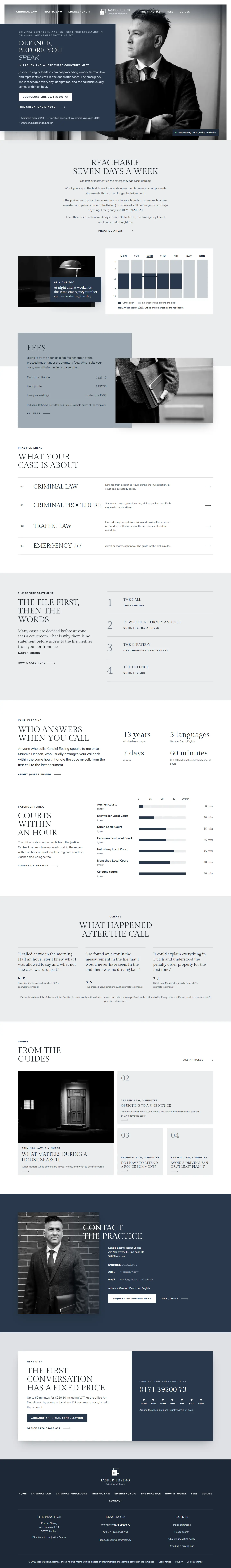 Full homepage of the Ebsing template