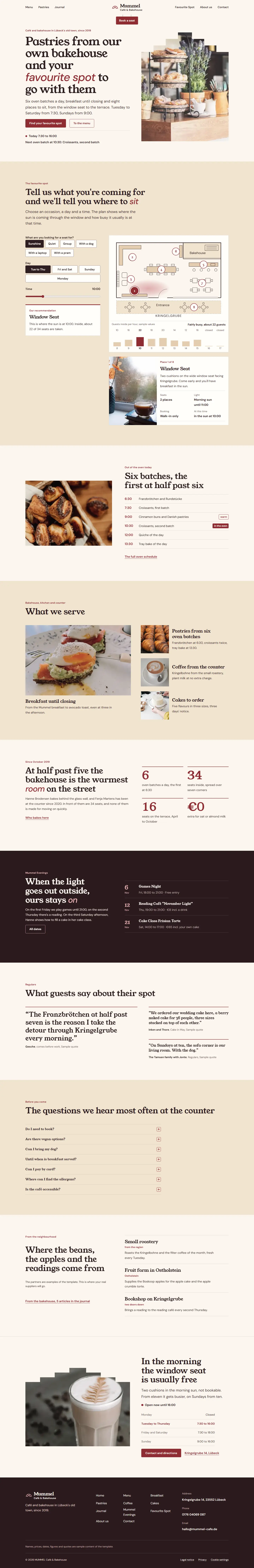 Full homepage of the Mummel template