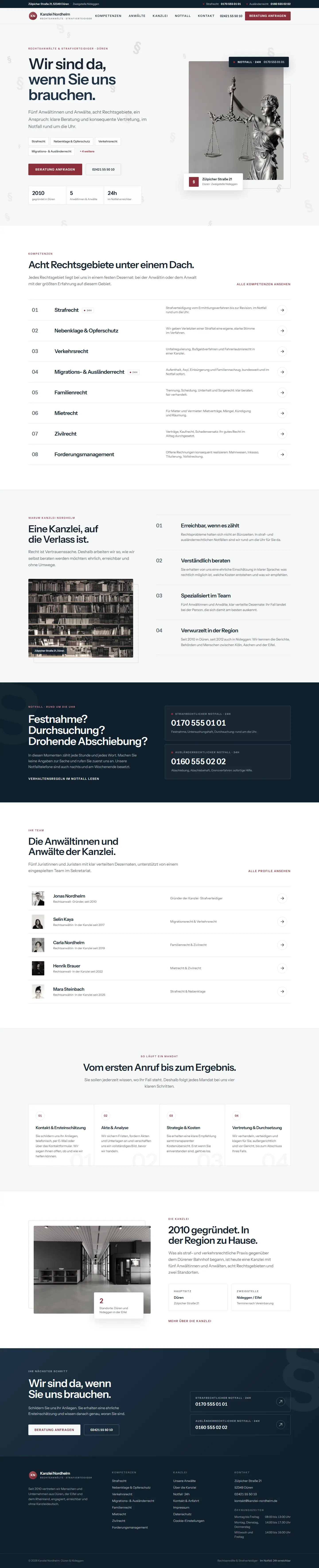 Startseite des Templates Nordhelm für eine Rechtsanwaltskanzlei