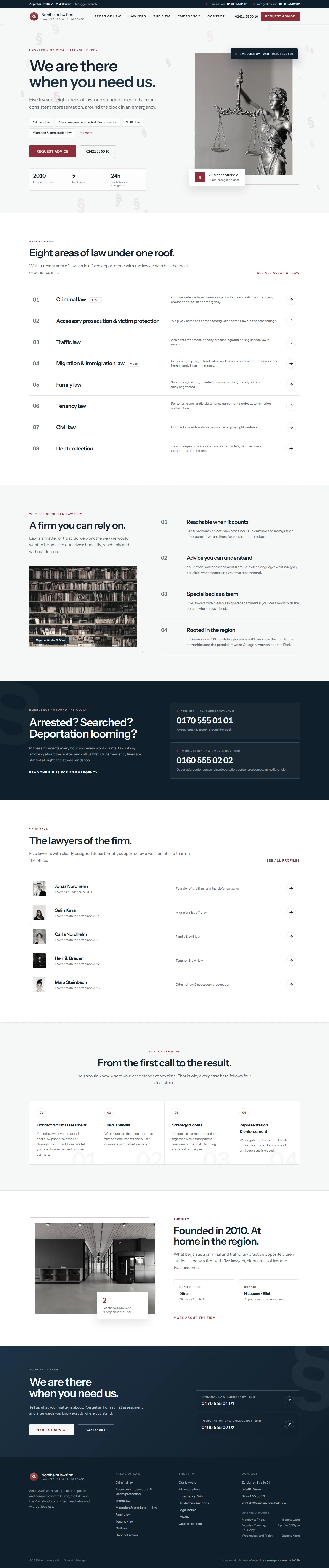 Full homepage of the Nordhelm template