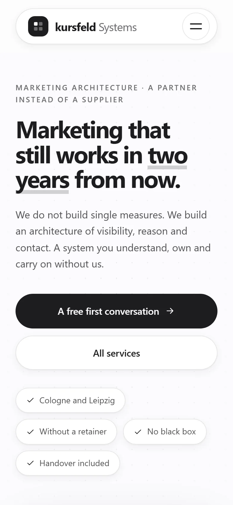 Kursfeld on mobile