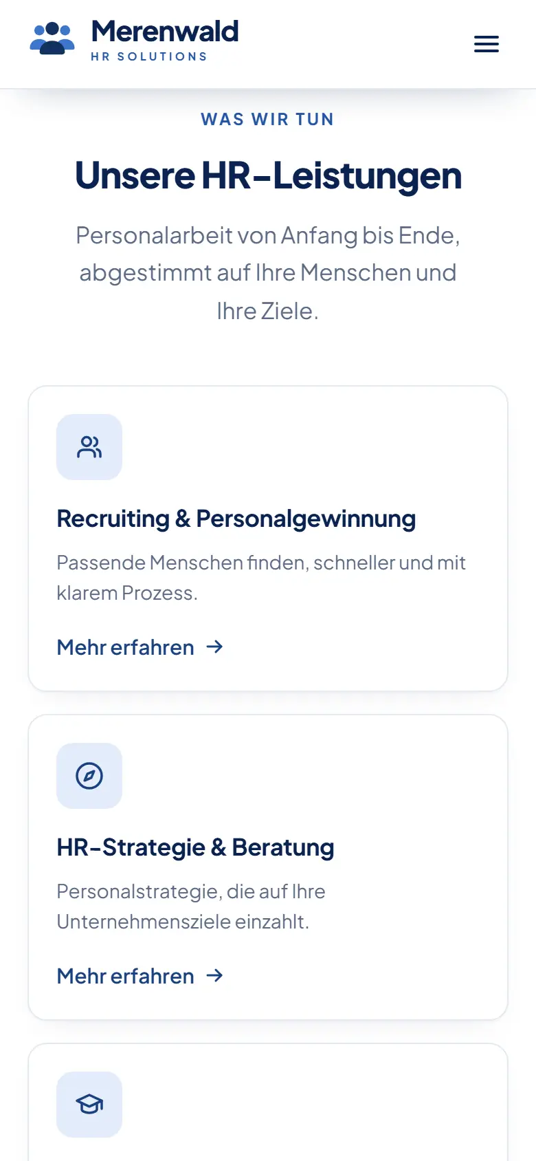 Das Template Merenwald auf dem Telefon