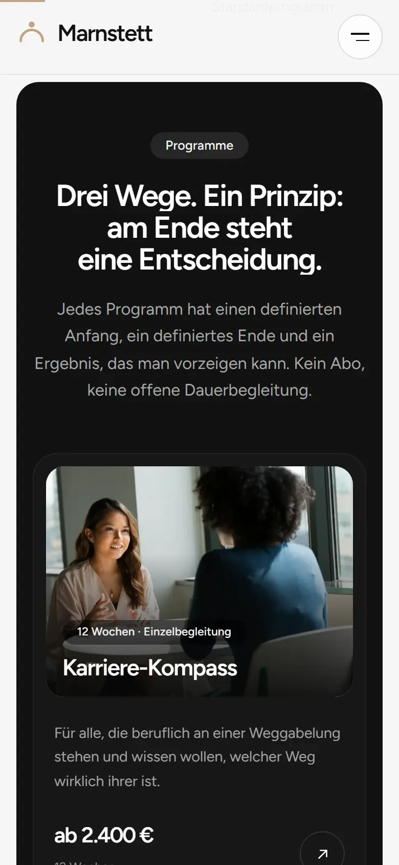 Das Template Marnstett auf dem Telefon
