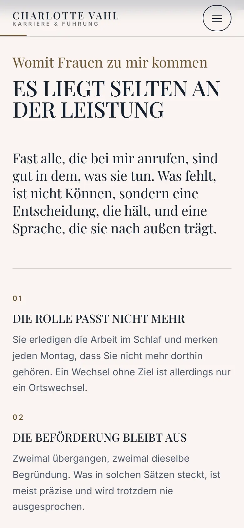 Das Template Klarstand auf dem Telefon