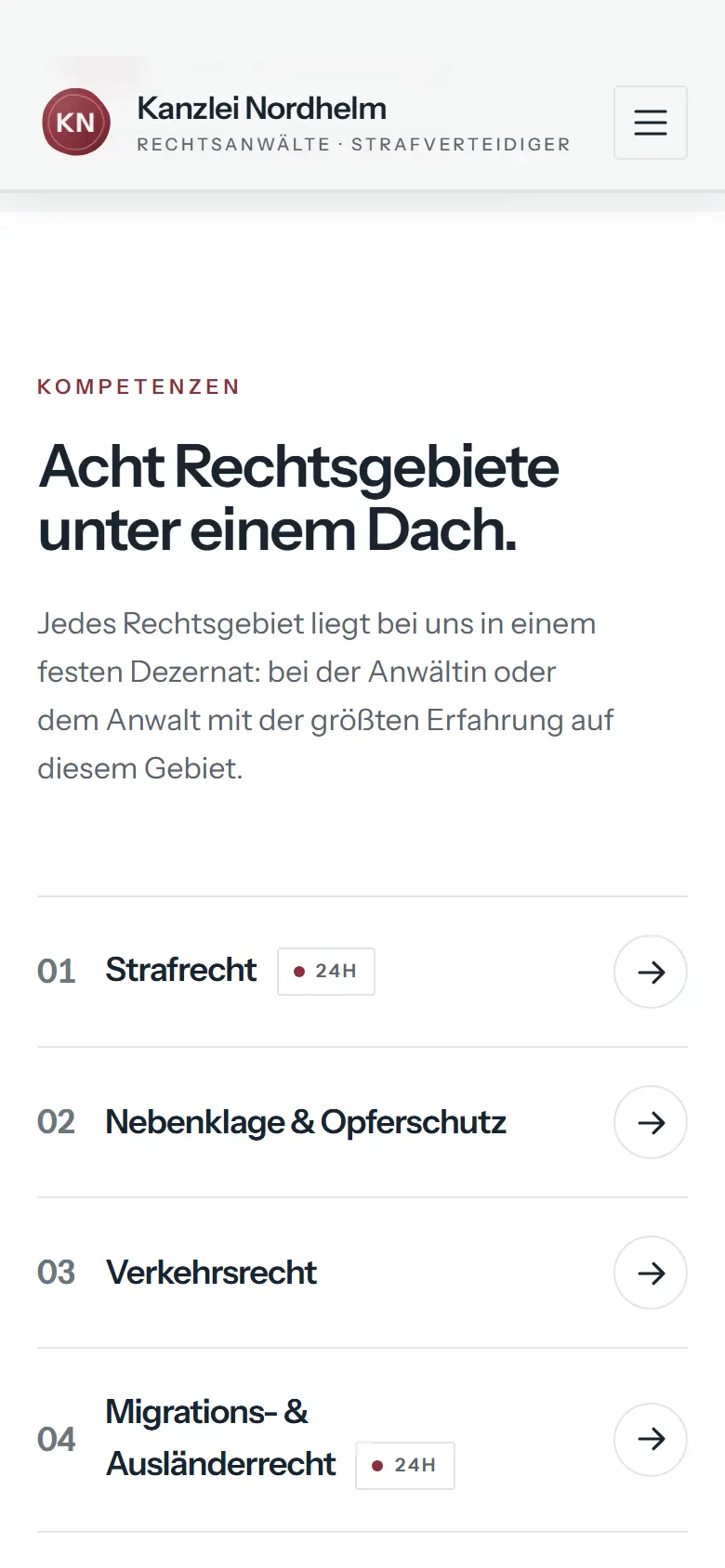 Das Template Nordhelm auf dem Telefon