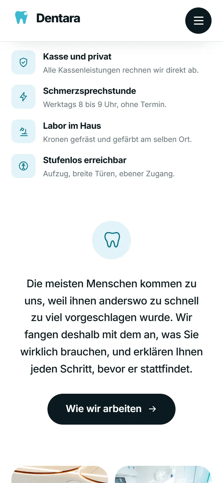Das Template Dentara auf dem Telefon