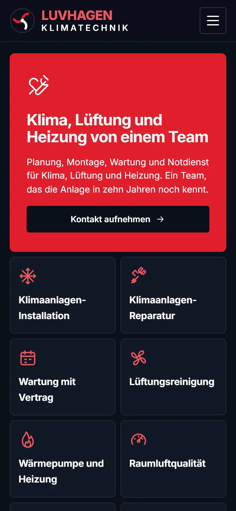 Das Template Luvhagen auf dem Telefon