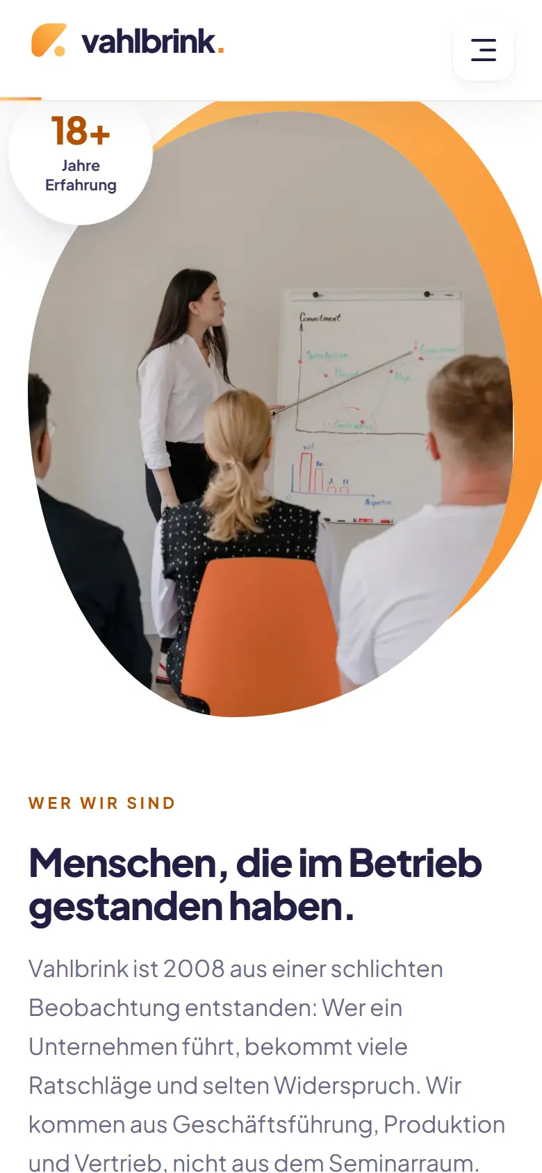 Das Template Vahlbrink auf dem Telefon