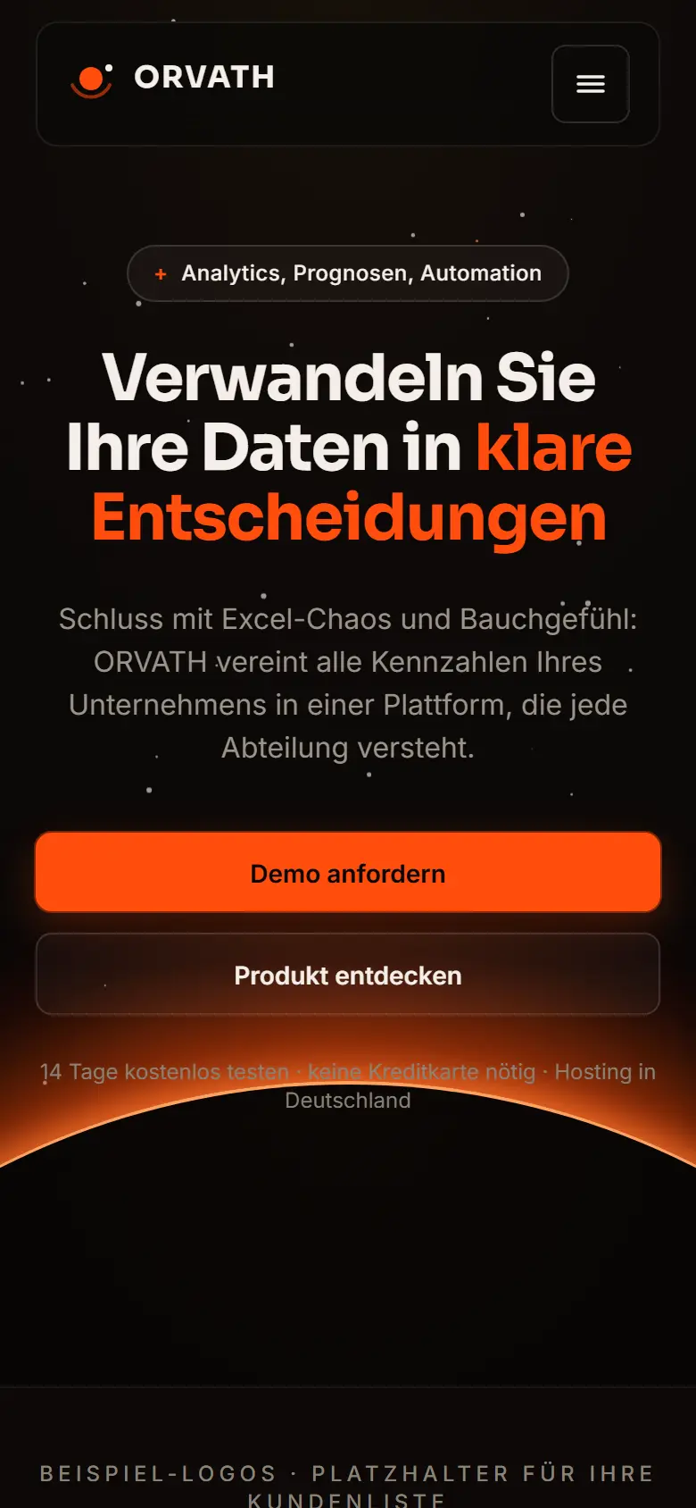 Das Template Orvath auf dem Telefon
