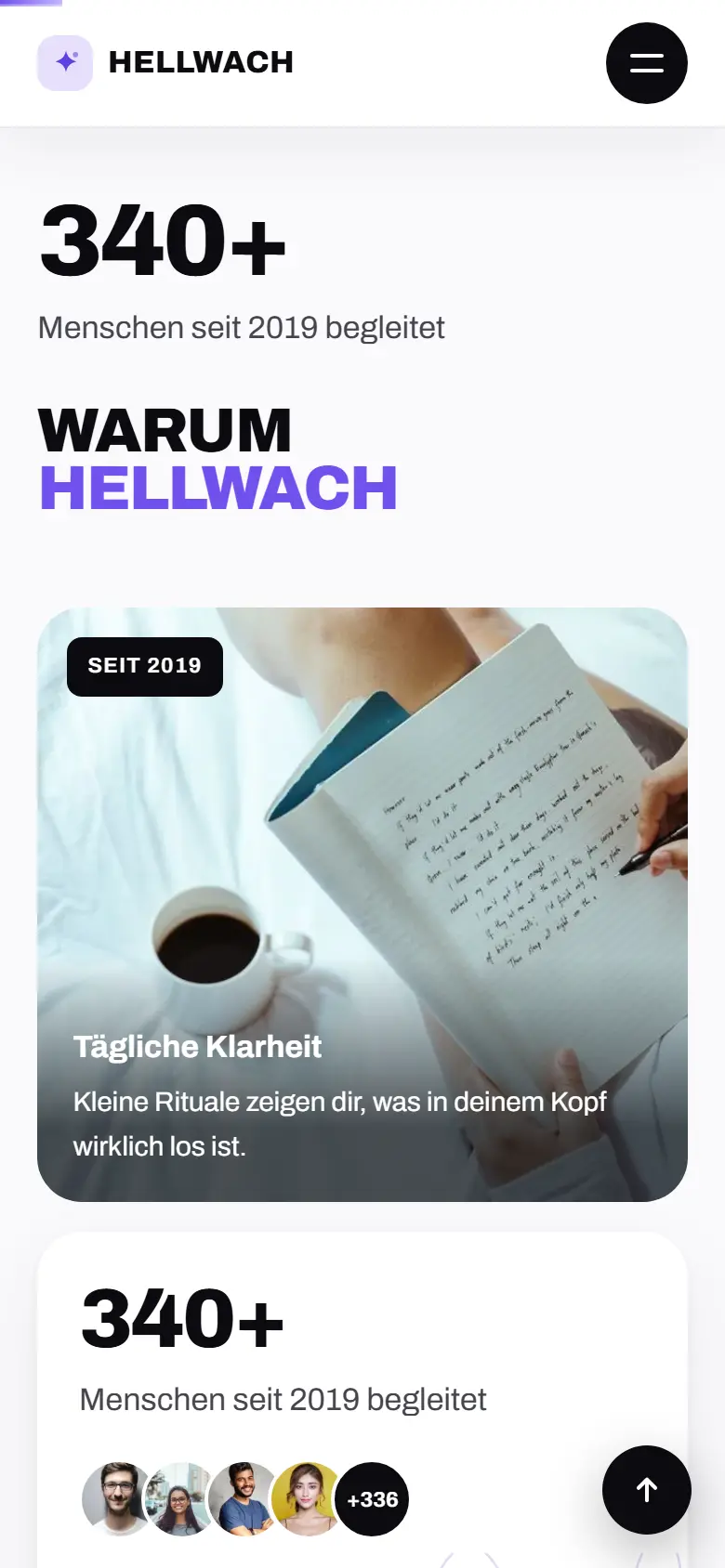 Das Template Hellwach auf dem Telefon