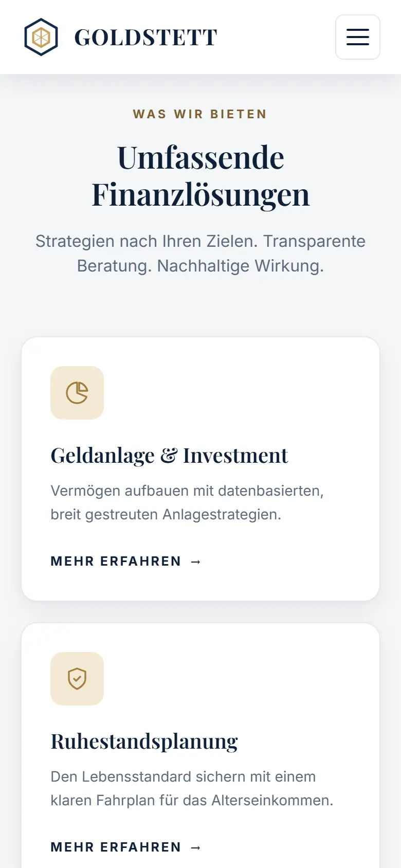 Das Template Goldstett auf dem Telefon