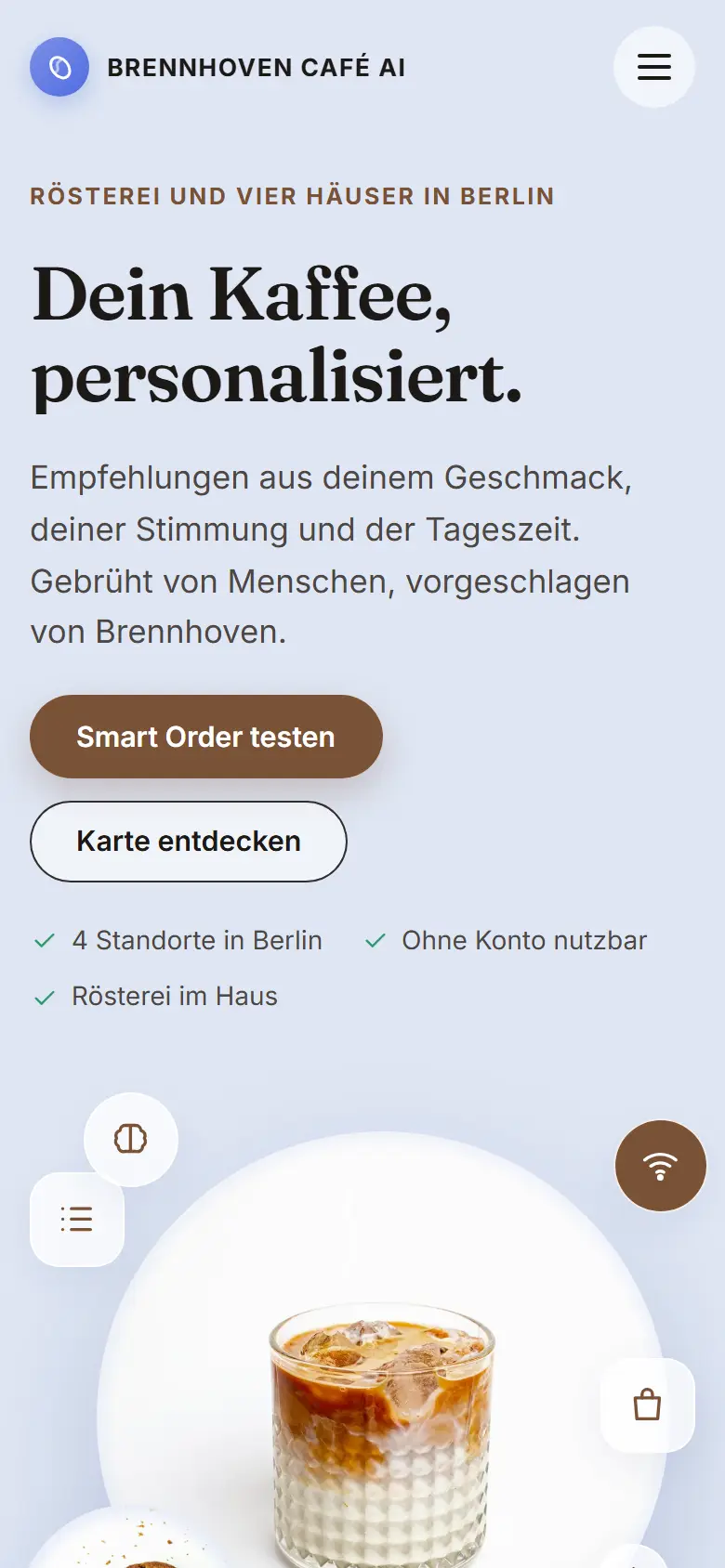 Das Template Brennhoven auf dem Telefon