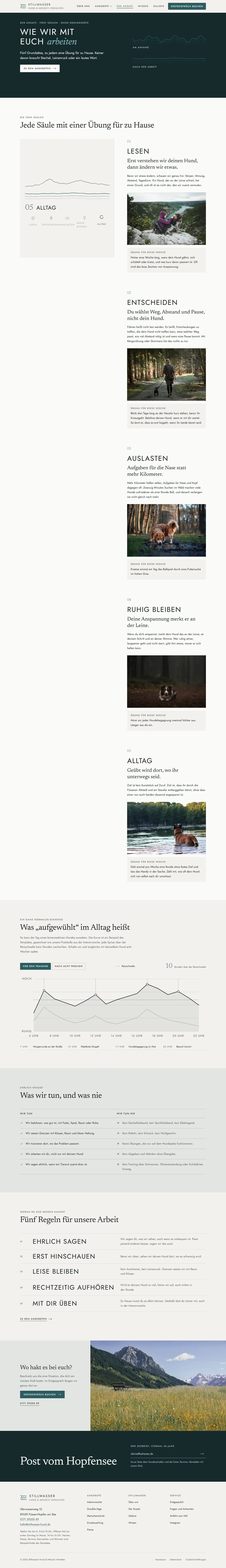 Der Ansatz, Unterseite des Templates Stillwasser