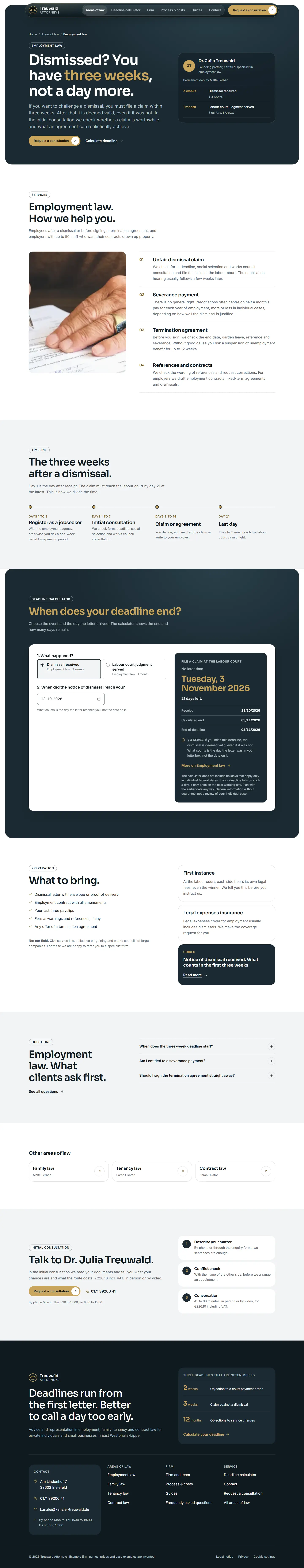Employment law, subpage of the Treuwald template