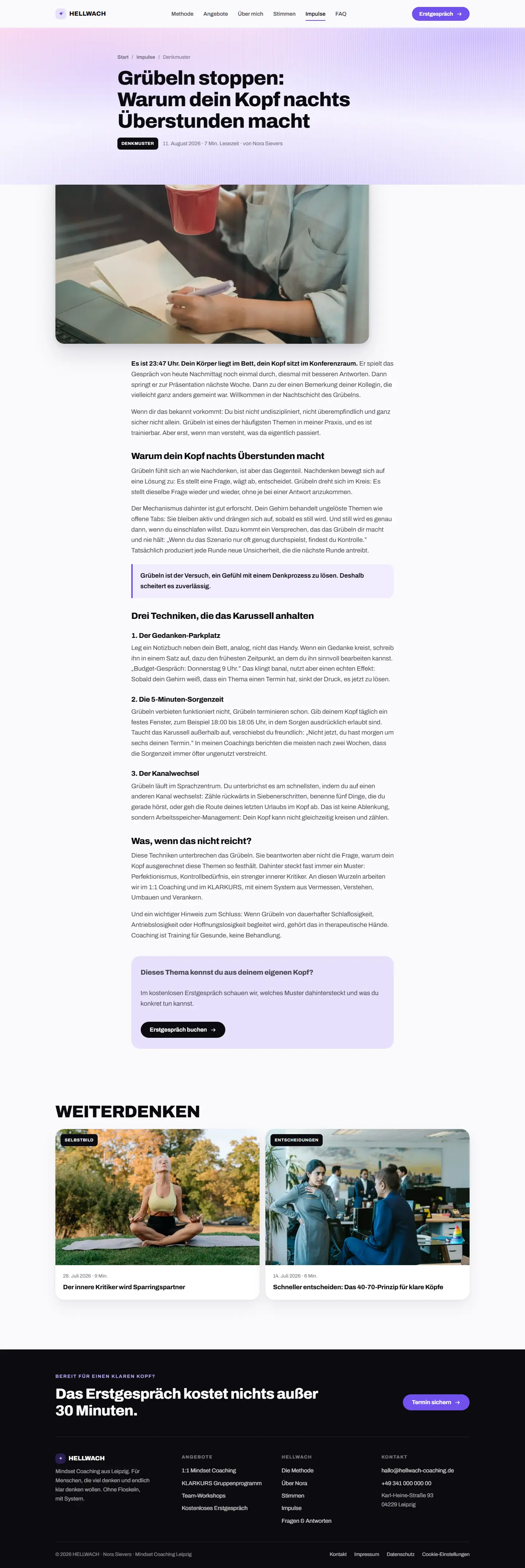 Impulse des Templates Hellwach