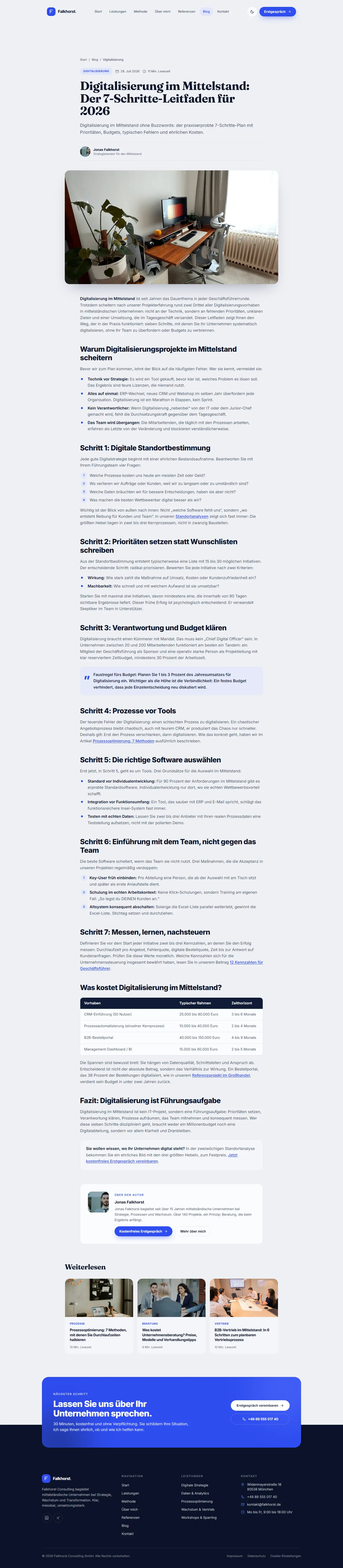 Artikel des Templates Falkhorst