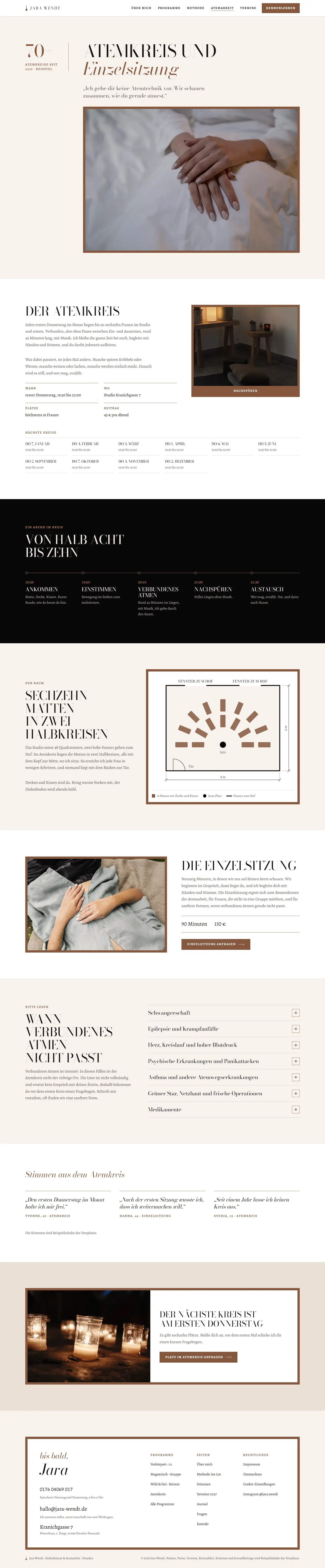 Atemarbeit, Unterseite des Templates Jara Wendt