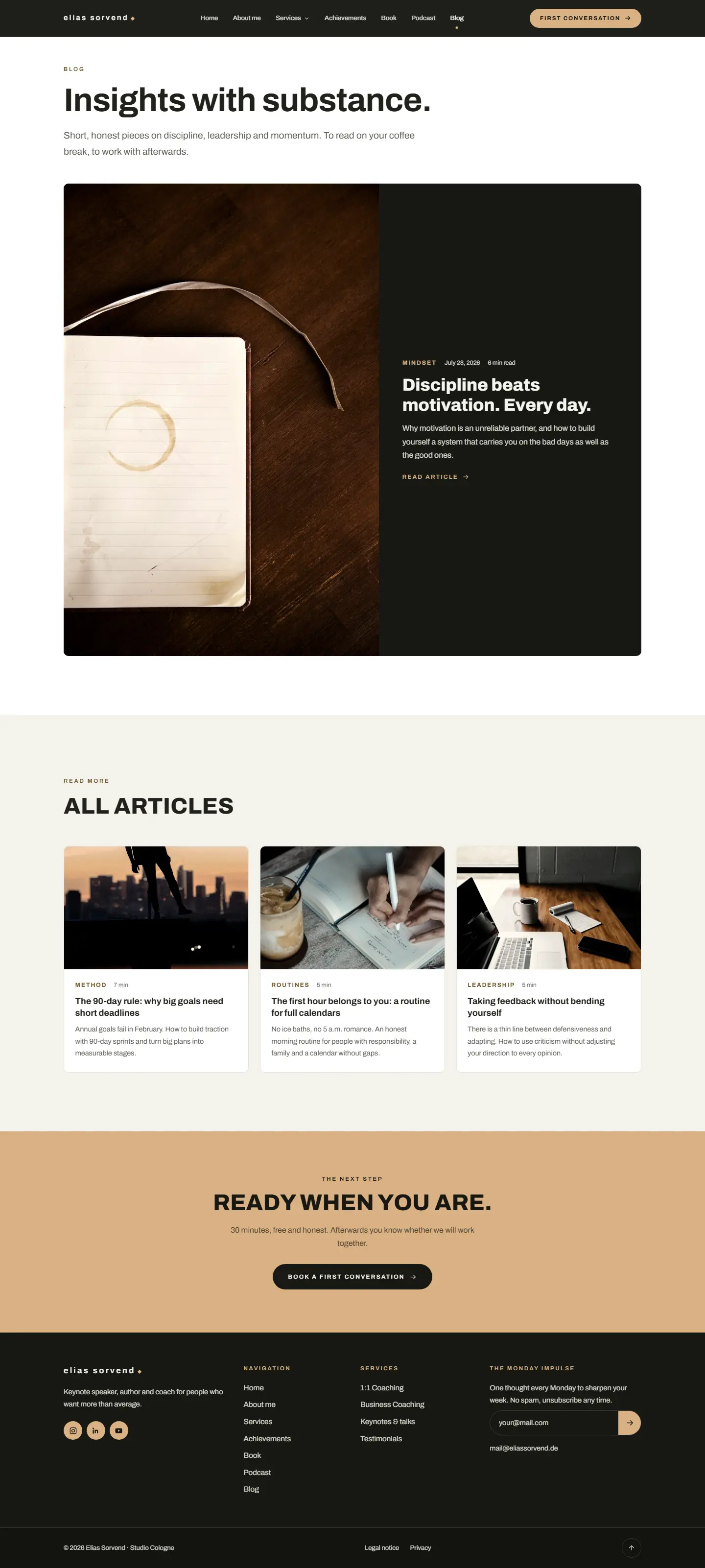 Blog page of the Sorvend template