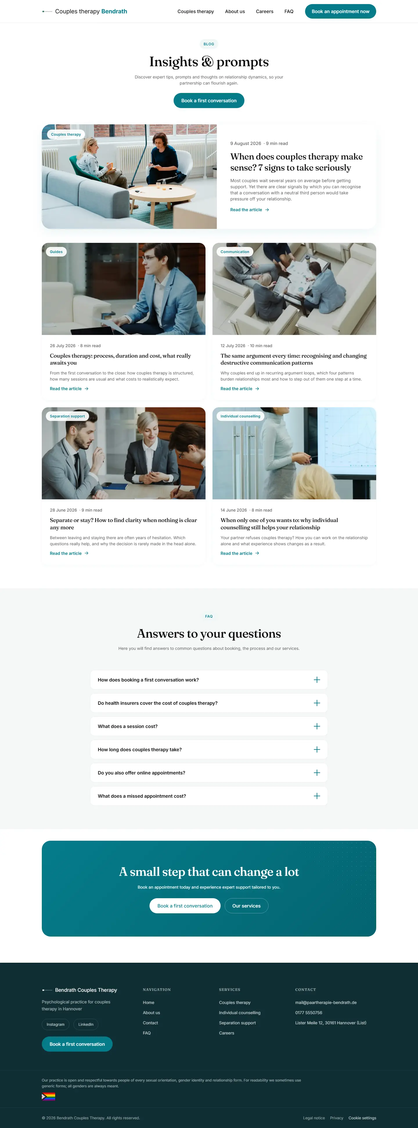 Blog page of the Bendrath template