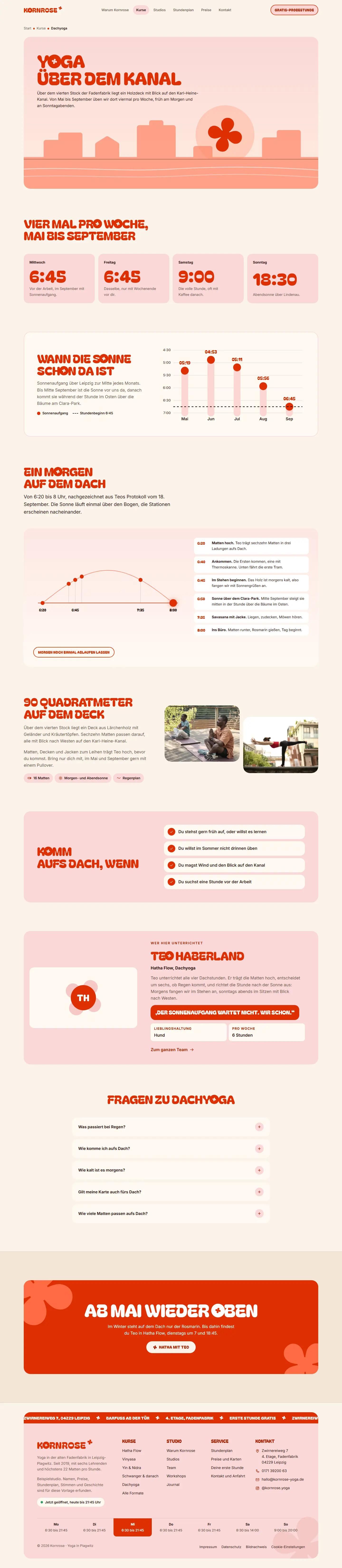 Dachyoga, Unterseite des Templates Kornrose