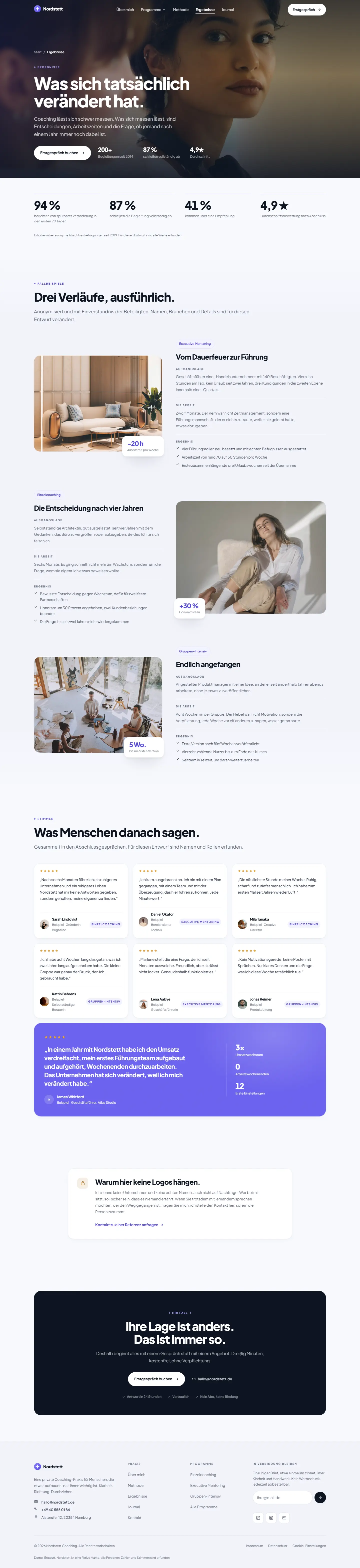 Weitere Unterseite des Templates Nordstett