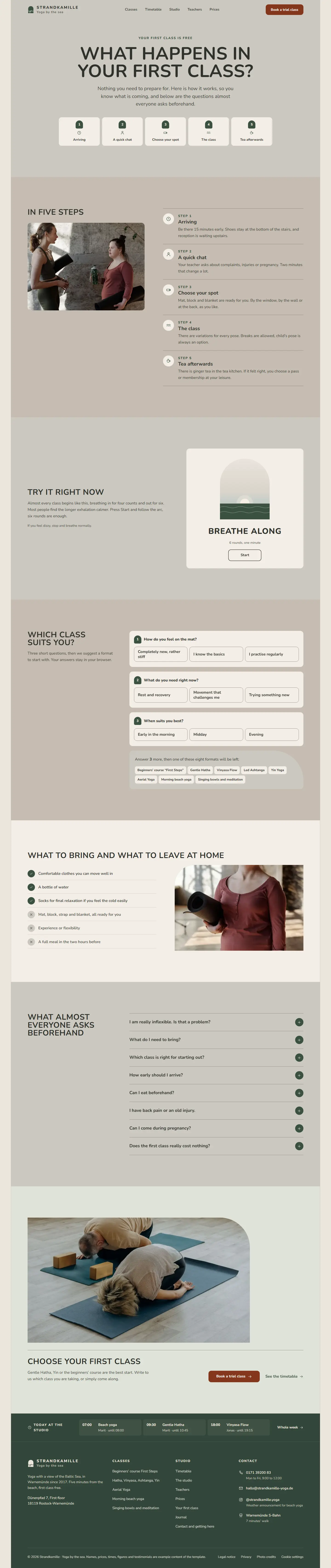 First class, subpage of the Strandkamille template