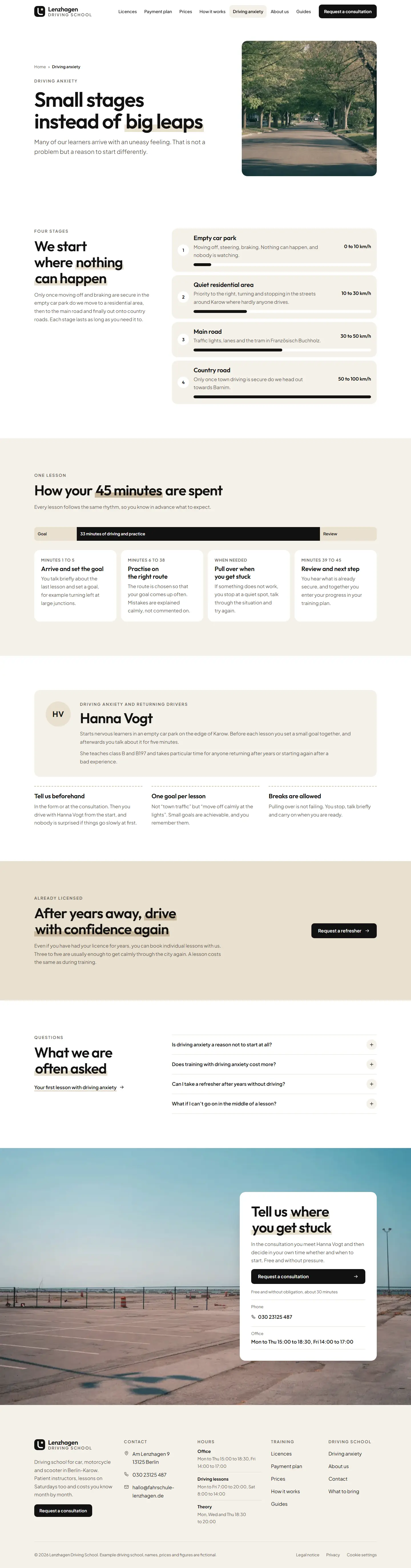 Driving anxiety, subpage of the Lenzhagen template
