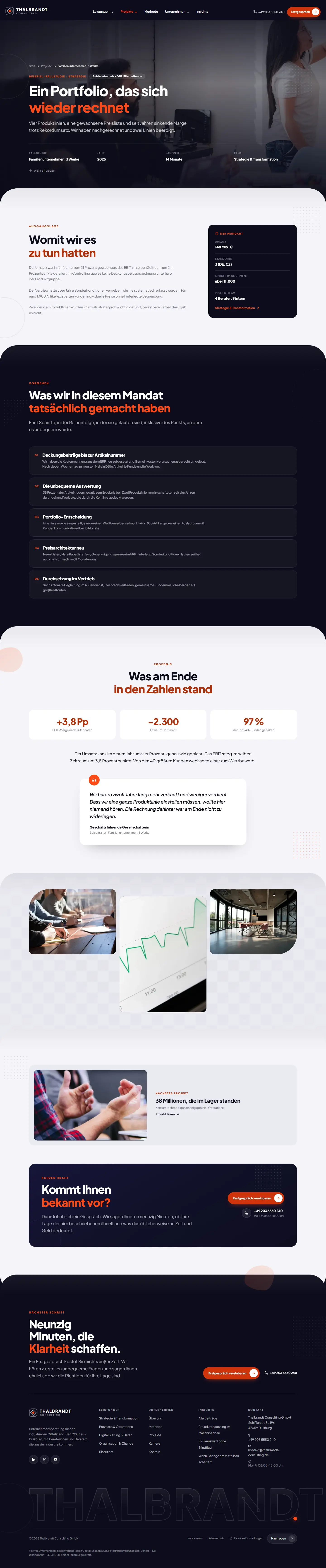 Fallstudie des Templates Thalbrandt