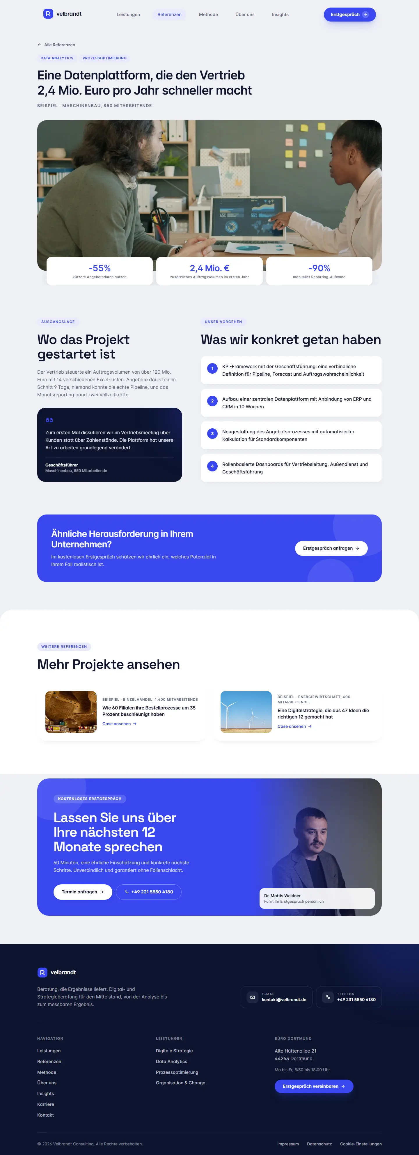 Fallstudie im Detail des Templates Velbrandt