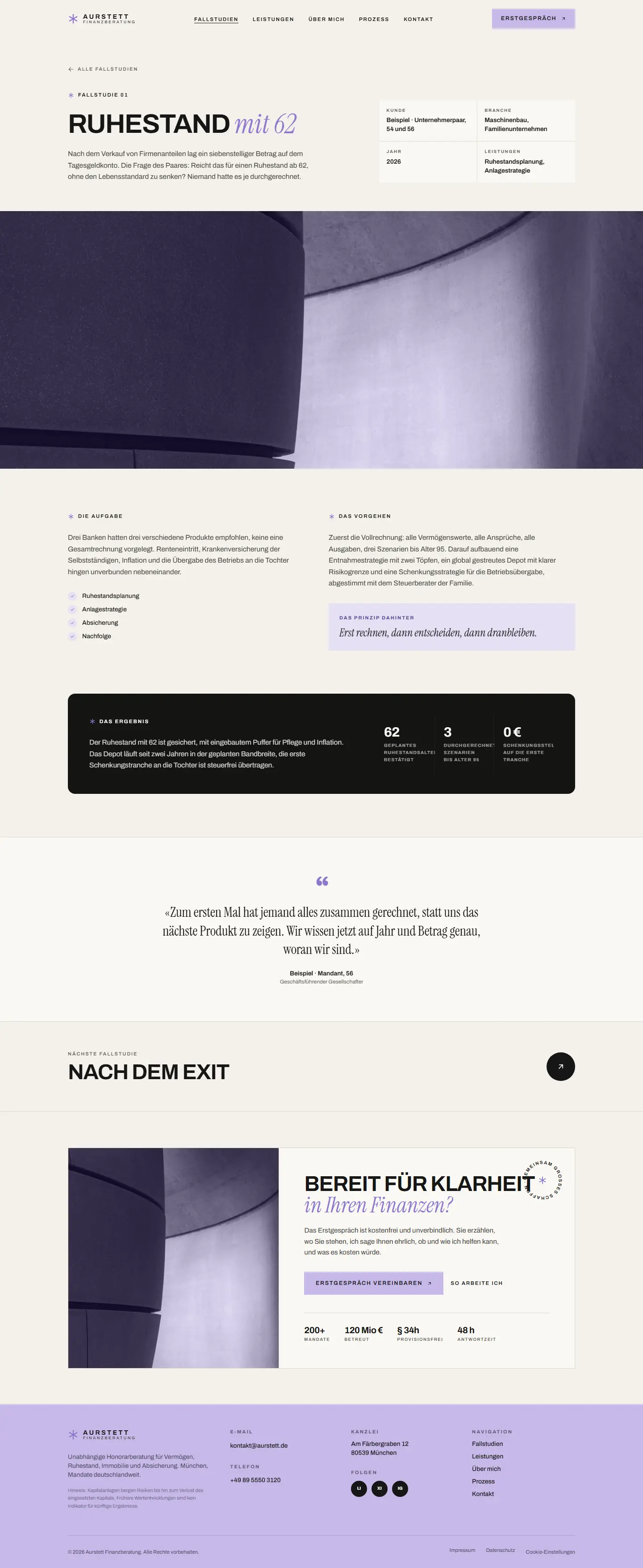Fallstudie im Detail des Templates Aurstett