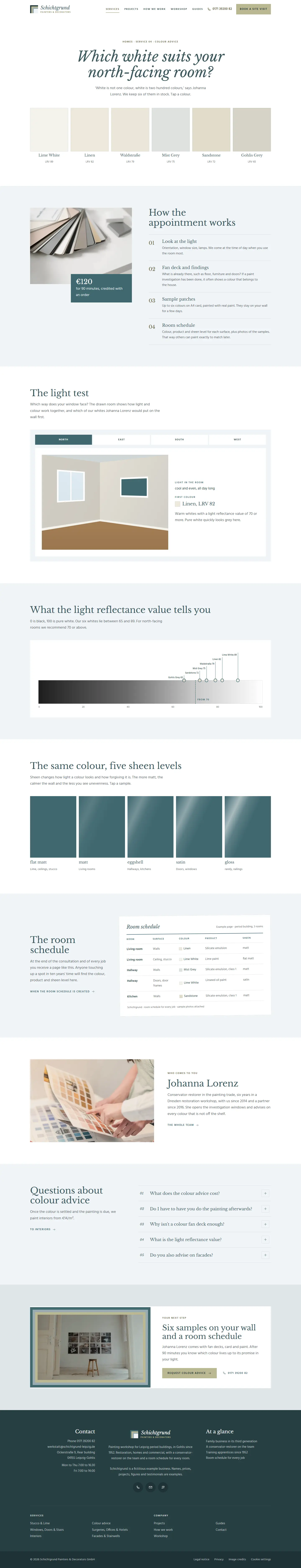 Colour advice, subpage of the Schichtgrund template